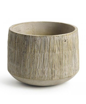 MACETA EFECTO FIBRA NATURAL  20X15 CM