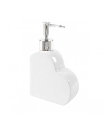 DISPENSADOR JABON FORMA CORAZON BLANCO