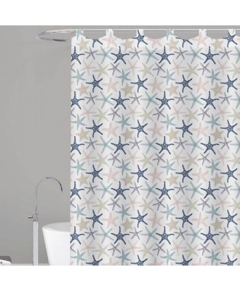 CORTINA BAÑO ESTAMPADA ESTRELLAS MAR 180x200