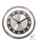 RELOJ CROMADO Y CRISTAL 30 cm