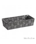 CESTA TRENZADA GRIS 26x9x5 CM
