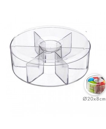 CAJA TE REDONDA CON DIVISIONES  20 CM