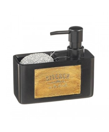 DISPENSADOR JABON  ESTROPAJERO BLACK BOOD