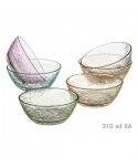 JUEGO 6 BOLS COLORES CRISTAL 310 ml