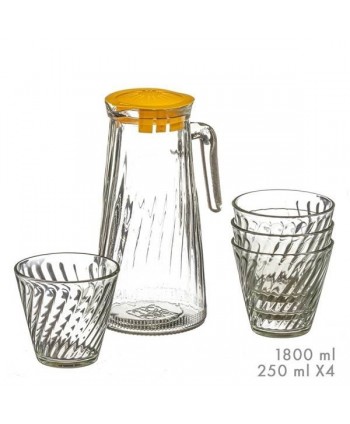 SET JARRA 1,8l Y  4 VASOS CRISTAL