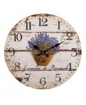 RELOJ PARED MADERA 30 cm LAVANDA