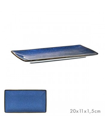 PLATO RECTANGULAR MAR AZUL 20X11
