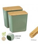 SET 2 CAJAS DE ALMACENAMIENTO BAMBU+PP 900 ml