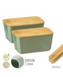 SET 2 CAJAS DE ALMACENAMIENTO BAMBU+PP 500ML