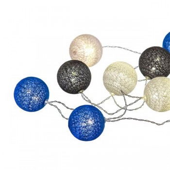 GUIRNALDA 10 BOLAS LED CELESTE