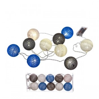 GUIRNALDA 10 BOLAS LED CELESTE