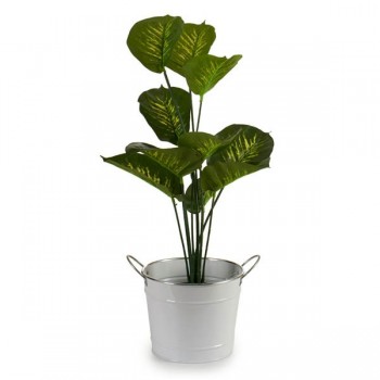 CUBO PEQUEÑO BLANCO FILO PLATA COTTAGE