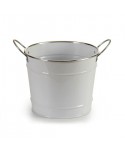 CUBO PEQUEÑO BLANCO FILO PLATA COTTAGE