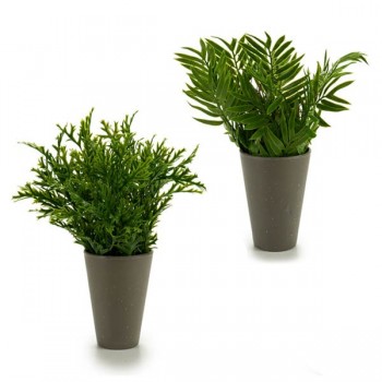 MACETA GRIS HOJAS LARGAS 2 MODELOS