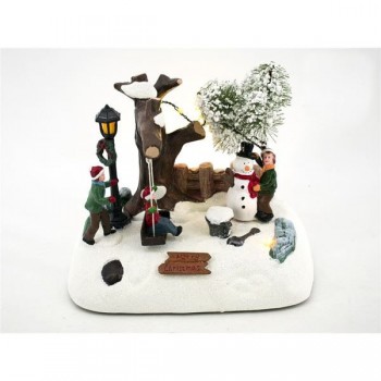 ESCENA NAVIDAD CON LUCES 17.8X11X13CM.