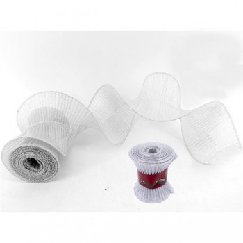 TIRA ESPIRAL ORGANZA PLATA 10X180CM.