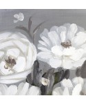 CUADRO PINTADO A MANO DALIAS BLANCAS A 40x40CM.
