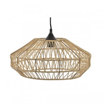 LAMPARA DE TECHO EN FIBRA NATURAL 39X39X18 CM.