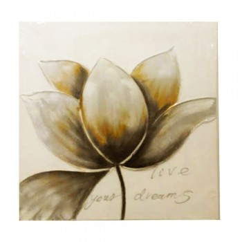 OLEO FLOR BLANCA SILVER   80cm
