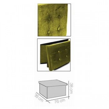 PUFF OTTOMAN VELVET MOSTAZA 76 x 38 x 38 CM