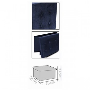 PUFF OTTOMAN VELVET AZUL 76 x38 x38 cm