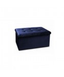 PUFF OTTOMAN VELVET AZUL 76 x38 x38 cm