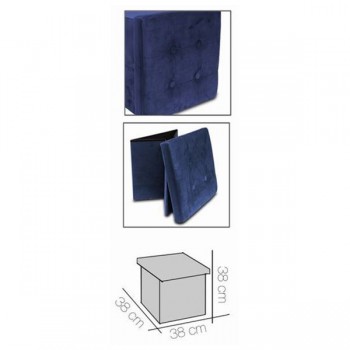PUFF OTTOMAN VELVET CUADRADO AZUL 38 x 38 CM