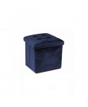 PUFF OTTOMAN VELVET CUADRADO AZUL 38 x 38 CM