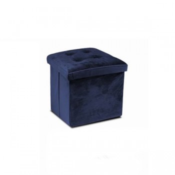 PUFF OTTOMAN VELVET CUADRADO AZUL 38 x 38 CM