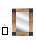 ESPEJO MADERA METAL  53 x 67.5 CM