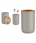 PORTACEPILLOS GRIS CON TAPA BAMBU