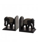 SUJETALIBROS ELEFANTES AFRICA DE MADERA