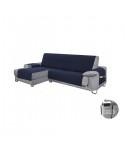 CUBRESOFÁ AZUL CON BOLSILLO PARA CHAISELONGE 240CM