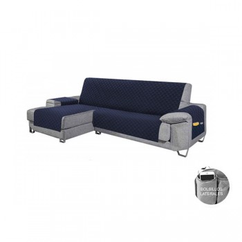 CUBRESOFÁ AZUL CON BOLSILLO PARA CHAISELONGE 240CM