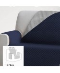 CUBRE SOFA SILLON GRIS AZUL 185 CM CON BOLSILLO