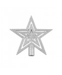 PUNTA ÁRBOL ESTRELLA PURPURINA PLATA 19 CM
