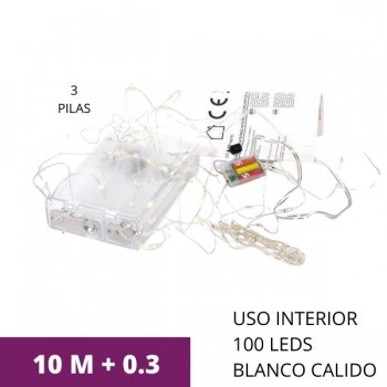 GUIRNALDA 100 MICROLED CALIDO 10MT INTERIOR