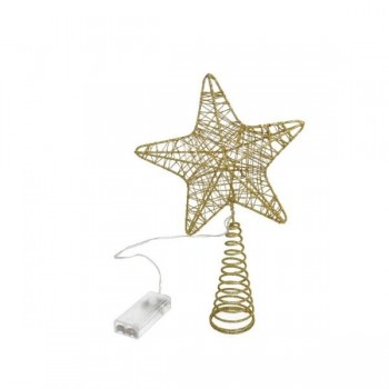 PUNTA DE ÁRBOL ESTRELLA 15 LED 18X29CM