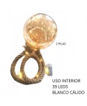 BOLA 39 LED ORO CUERDA COLG. 20X100 CM