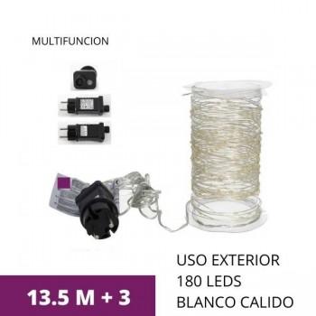 GUIRNALDA 180 LED CÁLIDO EXTERIOR 13 M FUNCION