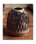 JARRON DE CERAMICA OVALOS PLATA ANTIQUE 18 CM