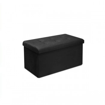 PUFF OTTOMAN VELVET NEGRO 76 x 38 x 38 c