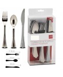 CUBIERTOS PLASTICO PLATA  18 PZAS