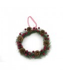 CORONA NAVIDAD PIÑAS Y MUERDAGO 22 CM