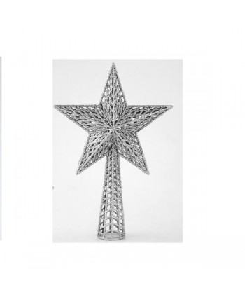 PUNTA ARBOL GLITTER PLATA 36CM