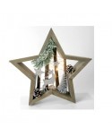 ESTRELLA MADERA 9 LEDS 20X20X4 CM