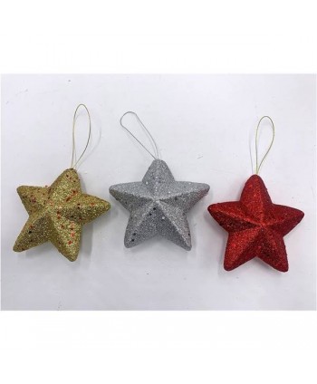 COLGANTE ESTRELLA 3 COLORES 12 CM