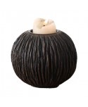 CANDELABRO BOLA NEGRA  10X10X8 CM