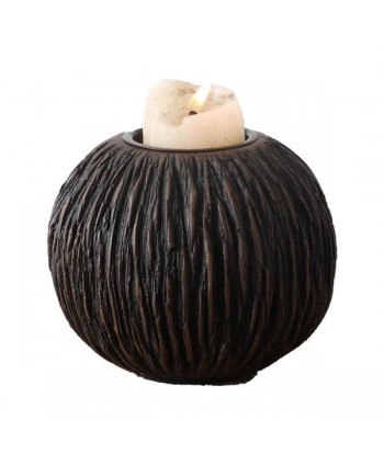 CANDELABRO BOLA NEGRA  10X10X8 CM