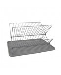 ESCURRE PLATOS PLEGABLE GRIS  43 x 26 x 35cm